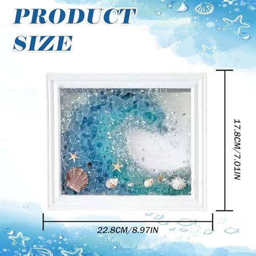 CIYOJA DIY Mosaic Kit for Adults – Complete Glass Mosaic Craft Kit with Sea Glass, Resin, Frame – Easy Resin & Stained Art Starter Set for Beginners & Adult Creative Projects (Wave Design) - Image 6