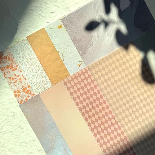 Aromoty 15 sheets Handmade Scrapbook Paper Craft Mesh Fabric Scrapbooking Supplies Aesthetic Morandi Textured Special Paper Mix for Junk Journal Journaling DIY Materials,5.1x7.09 inches - Image 4