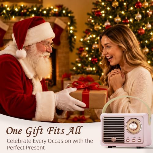 Retro Bluetooth Speaker Pink Speaker Birthday Gifts for Teen Girls,Women - Image 6