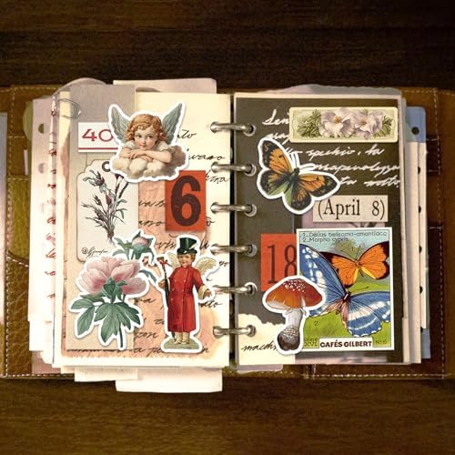 32 Sheets Pre-Cut Vintage Washi Stickers & 20 Scrapbook Papers Ephemera - Retro Angel Sunflower Designs for Junk Journals Scrapbooking - Image 4