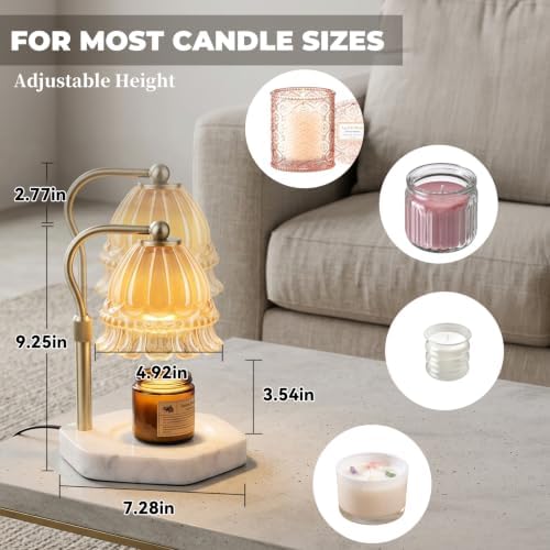 LALISU Candle Warmer Lamp with Timer Flower Candle Warmer Height Adjustable - Image 5