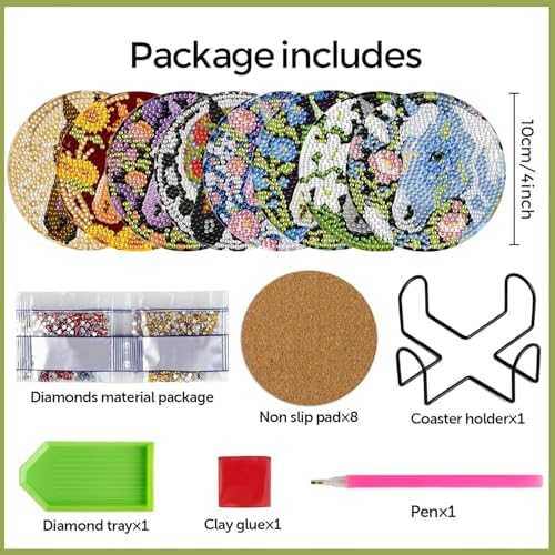Leatrice Horse Diamond Art Coasters Set Diamond Painting Kits for Adults - Image 2