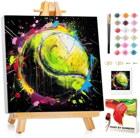 Tennis Paint by Numbers Kit for Kids, 8x8 inch by MANDUN