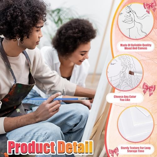 Sherr 140 Pcs 20 Set Pre Drawn Canvas Painting Kit, Bows Lady - Image 3