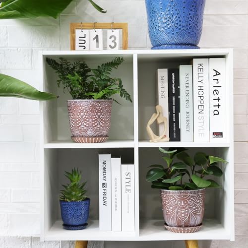 Gepege Ceramic Plant Pots, 6 Inch Indoor Planters with Drainage & Saucers - Image 5