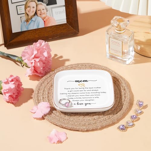 PUDDING CABIN Mother of the Bride Gifts Jewlery Dish - Today a Bride, Tomorrow a Wife, Always Your Daughter - Wedding Day Gifts for Mom from Daughter in Law - Image 2