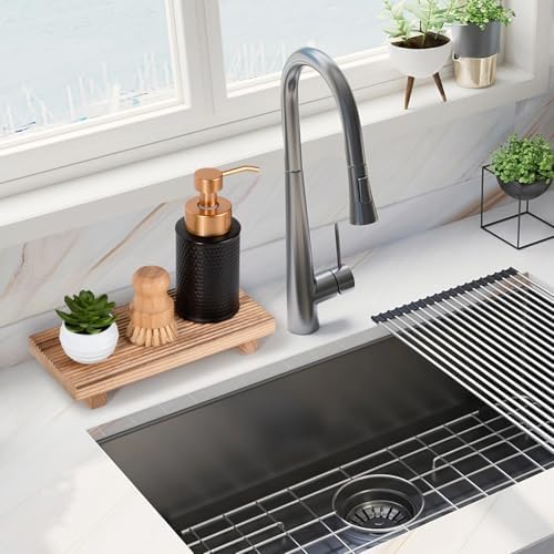 Bathroom Tray Farmhouse Decor Kitchen Soap Holder, 10" * 4.5" Brown - Image 2