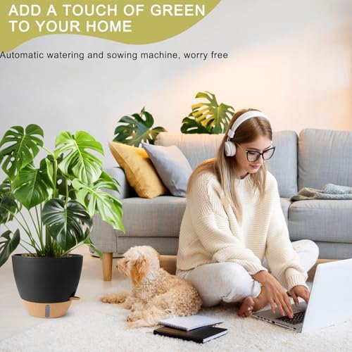 Self Watering Pots for Indoor Plants, 3 Pack 12/10/8 Inch, Large Planter with Water Reservoir, Modern Decorative Flower Pots for Home & Office Black - Image 5