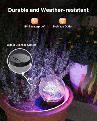8 Pack 3.94" Multicolor Solar Powered Cracked Glass Ball Lights - Image 6