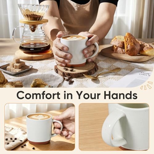 E-far Ceramic Coffee Mug Set of 4, 12oz Modern Coffee Cups, Multicolor - Image 6