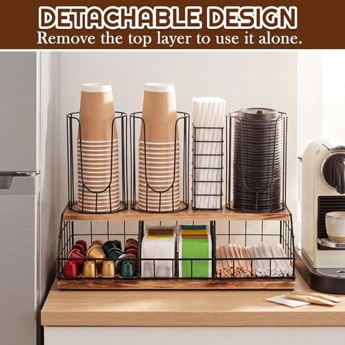 Geelin 18oz Adjustable Coffee Cup Dispenser with Wooden Base - Image 4