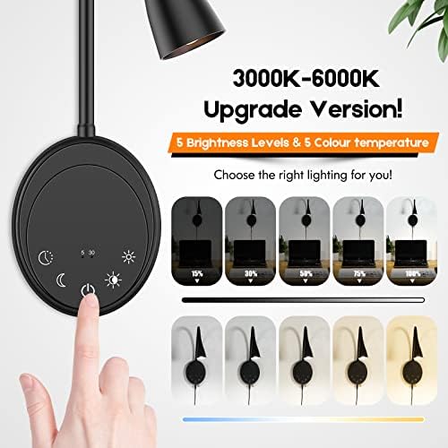 SANKEDOU LED Wall Mount Reading Light, Bedside Reading Lights, 5 Dimmable - Image 4