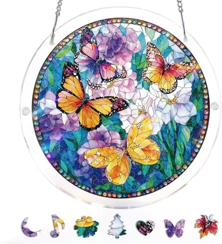Acrylic Jigsaw Puzzle Suncatcher - Butterfly Garden by wudhank