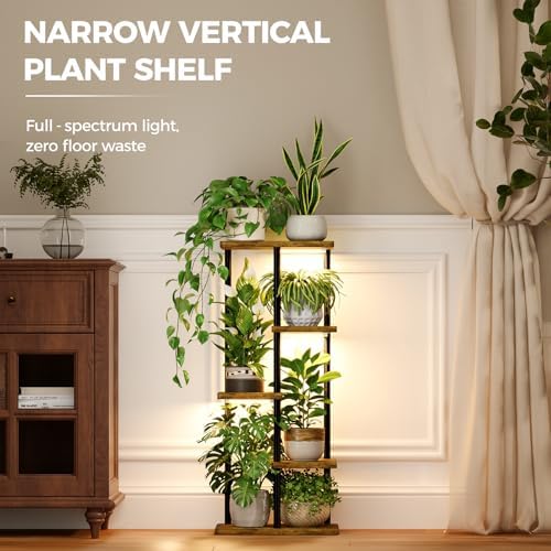 Bamworld Indoor Plant Stand with Grow Light Corner 5Tier - Image 3
