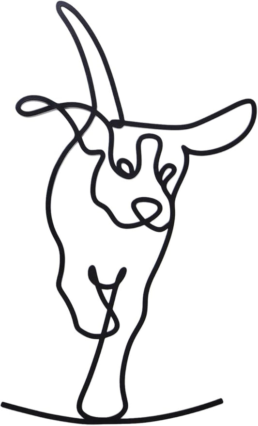 TYLCC Black Metal Dog Wall Decor Minimalist Abstract Dog Wall Art Line Drawing Art for Living Room Bedroom Decorations (Lovable)