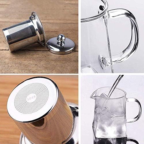 11.8oz Glass Teapot with Infuser, Borosilicate Glass, 350ML, Clear, Stainless Steel, Dishwasher Safe - Image 5