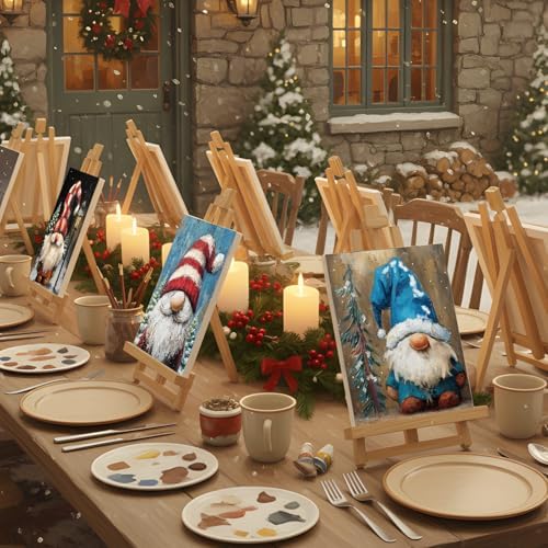 Sherr 12 Pcs Pre Drawn Canvas for Adults,Xmas Gnome,8 x 10 Inch - Image 5