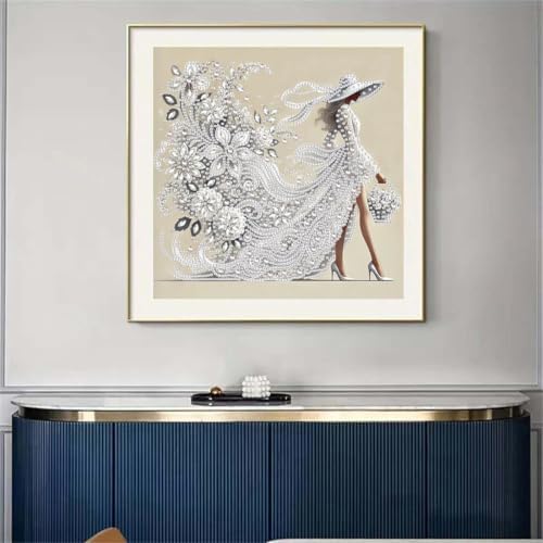 SHICERNHJ 5D Diamond Painting Kits for Adults,Diamond Art Elegant Woman Painting Kits for Special Shape,DIY Crystal Rhinestones Art Craft Kits for Home Wall Decor 12 x 12 inch - Image 3