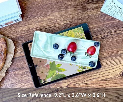 9.2" Porcelain Small Bathroom Narrow Tray - Green - Image 2