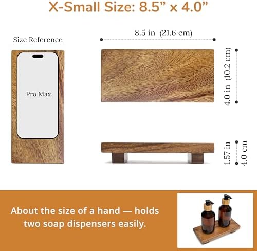 X-Small 8.5" Acacia Wood Riser Pedestal Stand for Kitchen Counter - Image 3