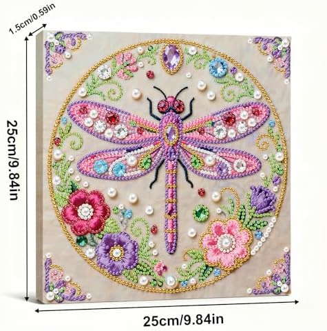 LQCrafK DIY 3D Pearl Art Painting Handcraft Kit for Adults Beginners, Home Wall Decoration, Creative Design Framed Painting with Tools-Dragonfly - Image 6
