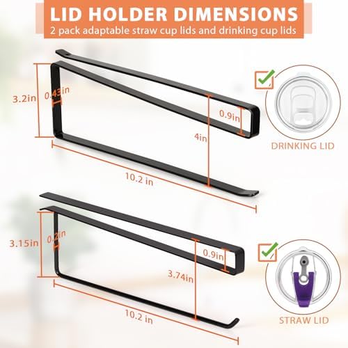 2 Pack Tumbler Lid Organizer, Versatile Storage Holds 20 Lids, Round&Flat - Image 4