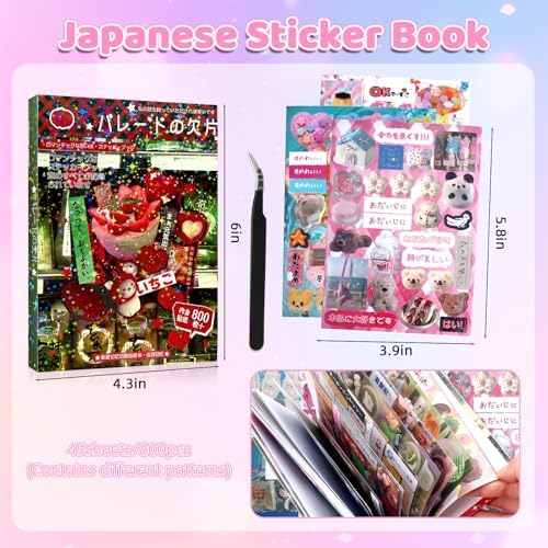 800Pcs Japanese Sticker Book for Journaling Adult, Cute Scrapbook Stickers - Image 4