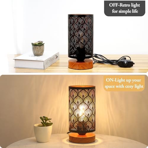 Small Industrial Table Lamps Dimmable, Bedside Lamps for Nightstand,End Table Side Desk lamp with Rustic Black Metal Cage Lampshade for Bedroom, Kids Room Living Room 2700K LED Bulb Included - Image 4