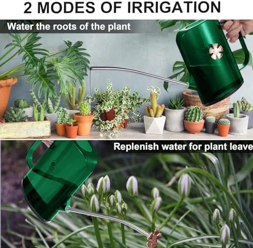 Watering Can Indoor for House Plants Small Watering cans with Long Spout Flower Model Sprinkler Head 1.2L (Green, 1.2L) - Image 5