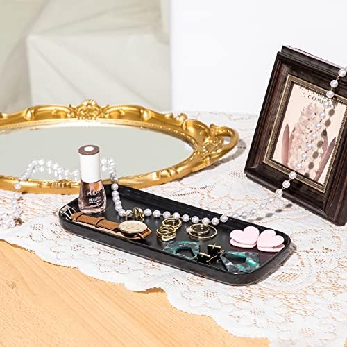 Ceramic Bathroom Tray,Kitchen Sink Organizer Tray,Cosmetics Holder (Black) - Image 4