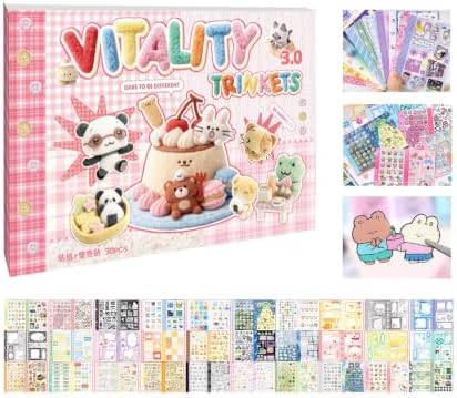 Japanese Sticker Book for Scrapbooking,Kawaii Pets Stickers for Journaling by Lciyioc