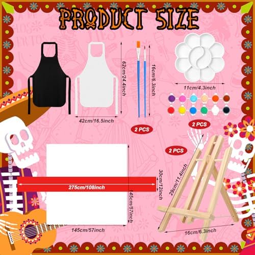 Zhanmai 2 Pack Day of The Dead Sip and Paint Kit for Couples - Image 2