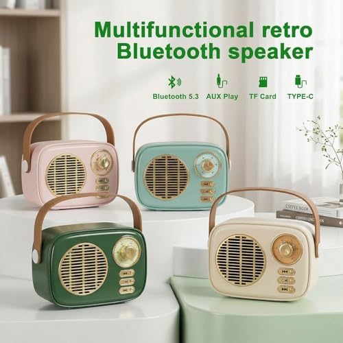 Dosmix Retro Bluetooth Speaker,Vintage Decor, for Girl Teens Blue - Image 7