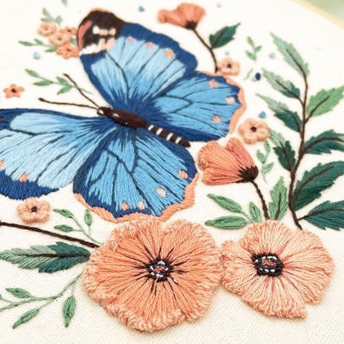 Silentsea Blue Butterfly Embroidery Kit for Adults - Image 3