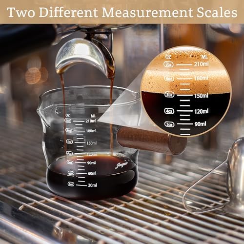 Joeyan Espresso Cups 7 oz, Wave Glass Measuring Cup with Double V-Spout - Image 3