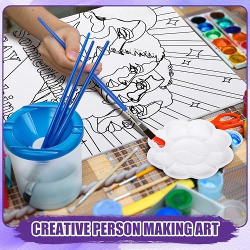 Sherr 140 Pcs 20 Set Pre Drawn Canvas Painting Kit, Anti-Domestic Violence - Image 4