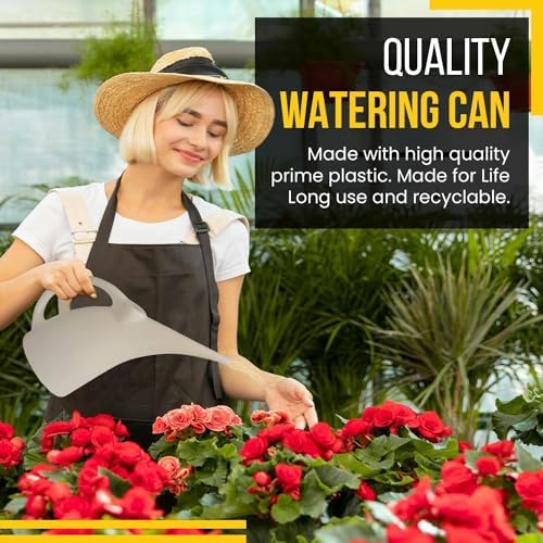 2 Pack Watering Can 1/2 Gallon - Small Watering Can for Indoor Plants - Outdoor Watering Can - White Plant Waterer - Plastic Watering Can for Garden - Image 3