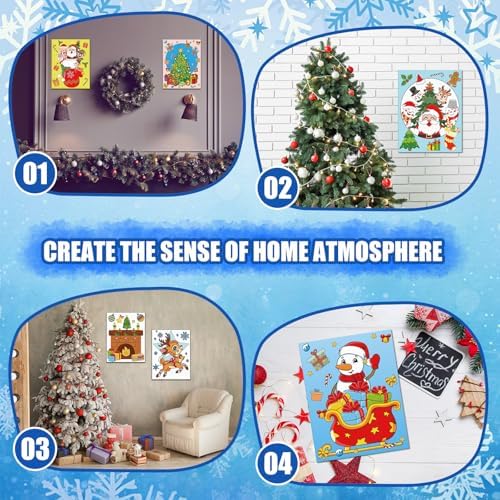 Sherr 15 Set 75 Pcs Christmas Pre Drawn Painting Canvas Kit for Adults - Image 5