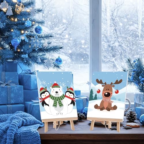 Sherr 12 Pcs Pre Drawn Canvas for Adults,Winter Xmas,8 x 10 Inch - Image 5