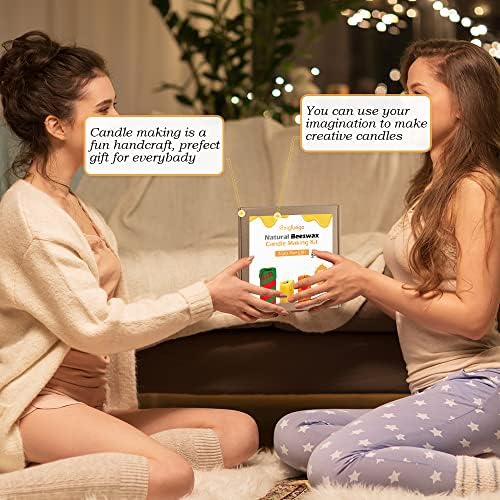 Bingfuego Beeswax Candle Making Kit for Beginners-12 Beeswax Sheets for Candle Making Rolling Kits, Natural Beeswax Candle Making Kit (Classic Color, 8 x 8 inch) - Image 4