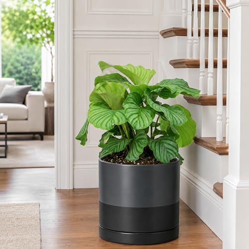 D'vine Dev 10 Inch Ceramic Planter Pot, Slate, 94-O-E-5 - Image 5