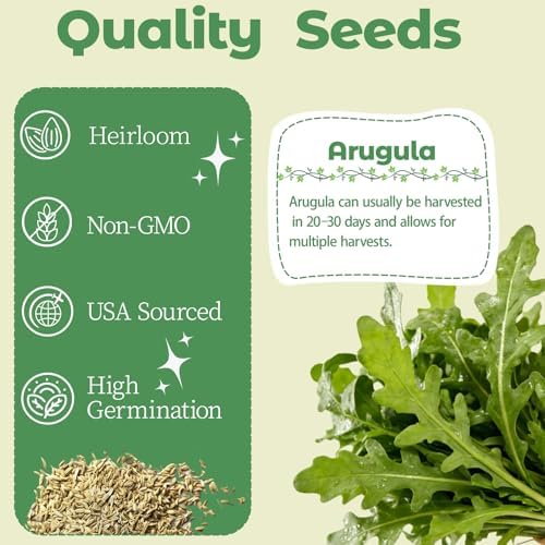 8-Pod Arugula Seed Pod Kit for Aerogarden, Includes Arugula Seeds - Universal Hydroponic Pods Indoor Gardening Supplies (8-Pod) - Image 2