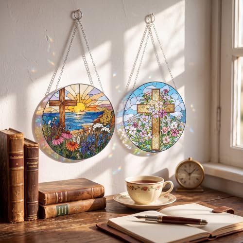 30 Pcs Suncatchers Crafts Kit DIY Paint Art,Cross - Image 7