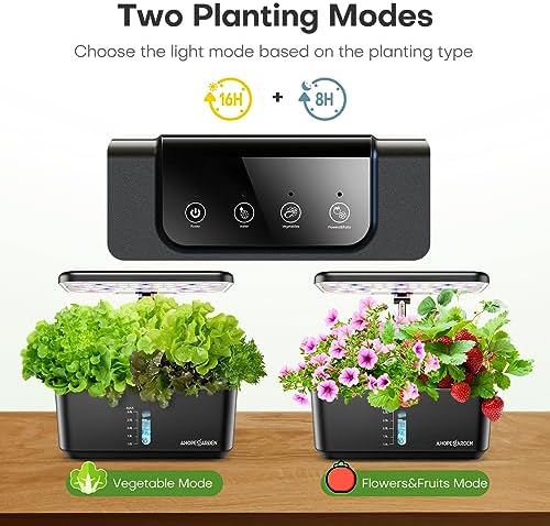 Ahopegarden Indoor Garden Hydroponics Growing System: 10 Pods Kit with LED - Image 5