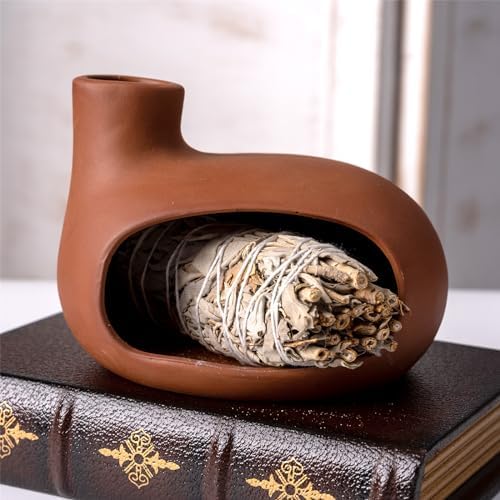 Terracotta Palo Santo Holder - Modern Chiminea Incense Burner for Yoga - Image 4