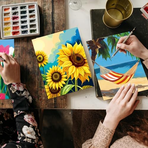 Sherr 24 Pcs Pre Drawn Canvas for Adult, Mixture, 8 x 10 Inch - Image 6