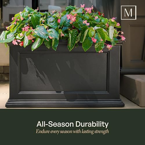 Mayne Fairfield 36in Self-Watering Rectangular Planter, Black - Image 4