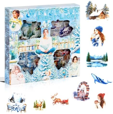 430Pcs Scrapbook Winter Landscape Stickers Set for Scrapbooking Supplies, Aesthetic Collage PET Stickers for Journaling, Junk Journal, Bujo, DIY Craft Art, Scrap Booking Supples Kit by Dwpetzo