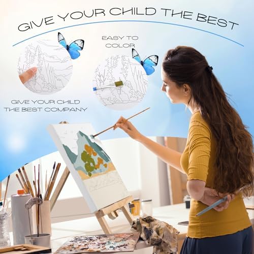 Affrolling 12 Pcs Pre Drawn Canvas to Paint for Adults Sunset Landscape - Image 3