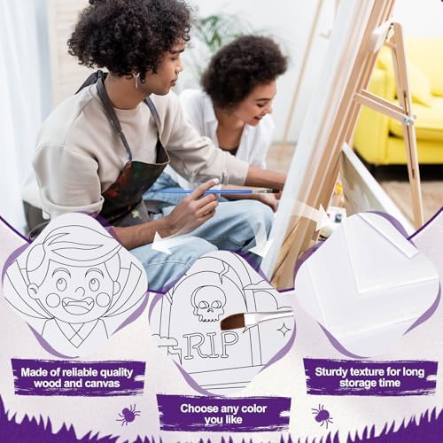 Sherr 96 Pcs 12 Set Pre Drawn Canvas Painting Kits, Halloween - Image 3